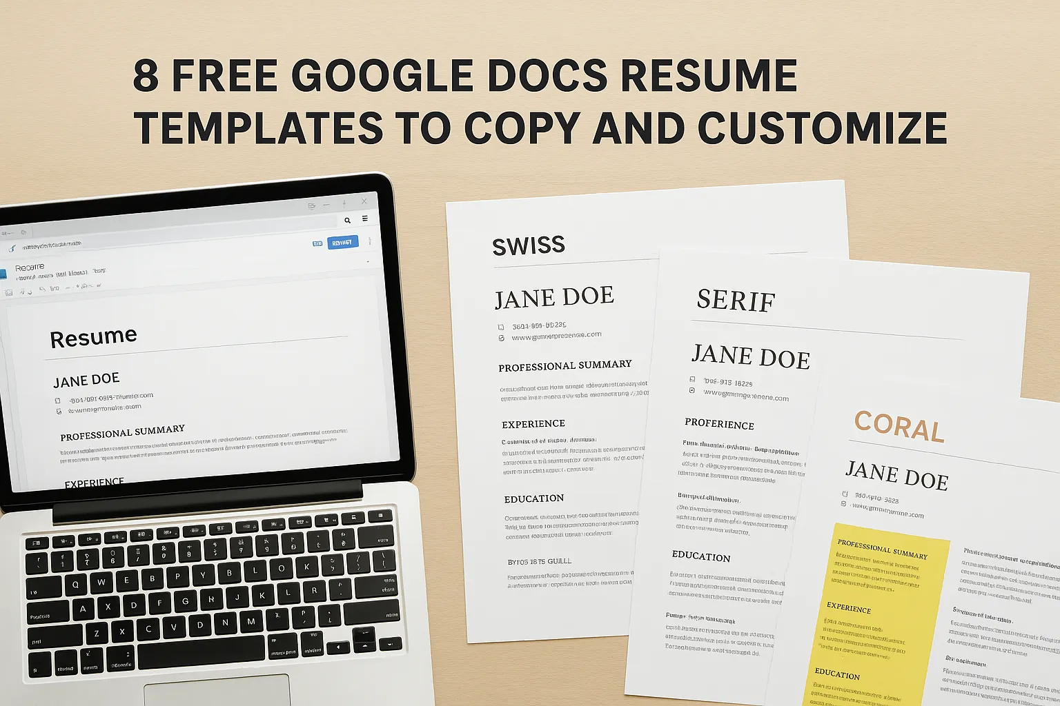 8 Free Google Docs Resume Templates to Copy and Customize