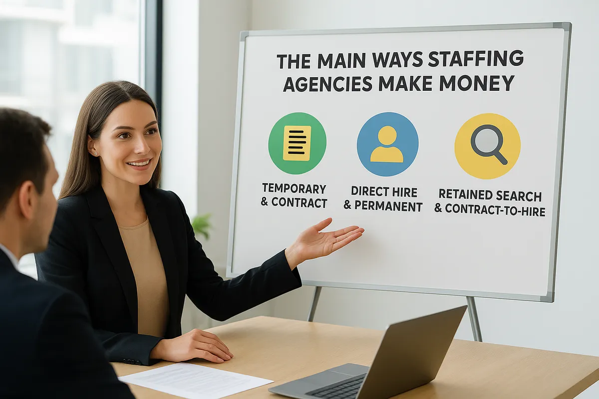 The main ways staffing agencies make money