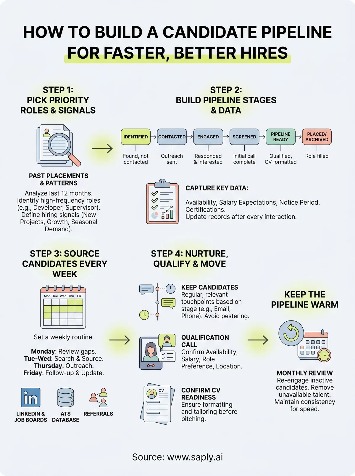 how to build a candidate pipeline infographic