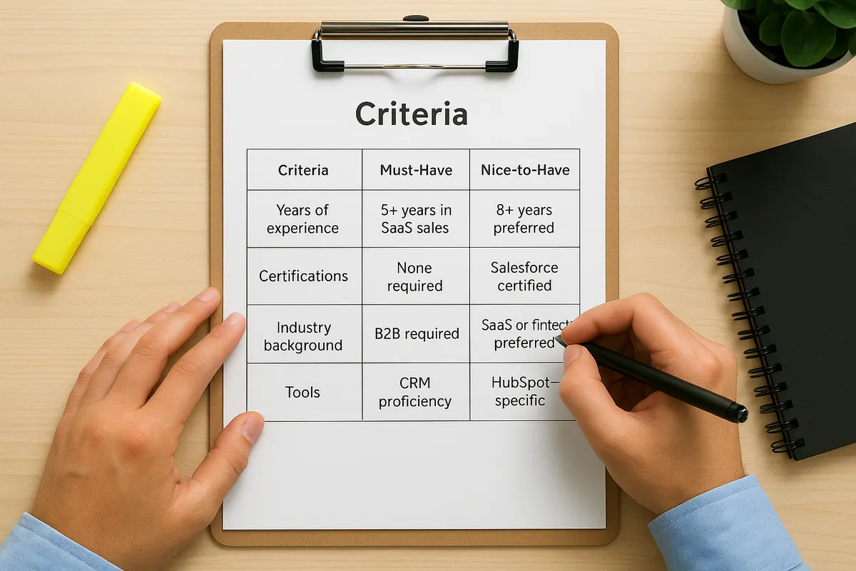 Building the tiered criteria template